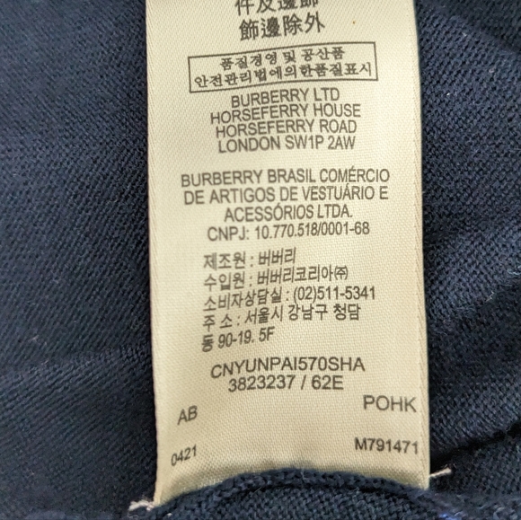 Burberry London V-Neck Blue Wool Sweater Bow Tie Front Neck Women's Sz Large - Picture 10 of 10